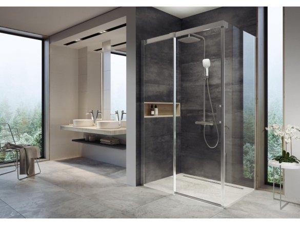 Ravak MSDPS 100x80 L, satin+transparent