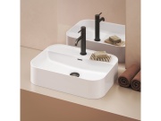 Ravak Umyvadlo Ceramic Slim Shelf R 55, s otvorem pro baterii, s přepadem, antracit