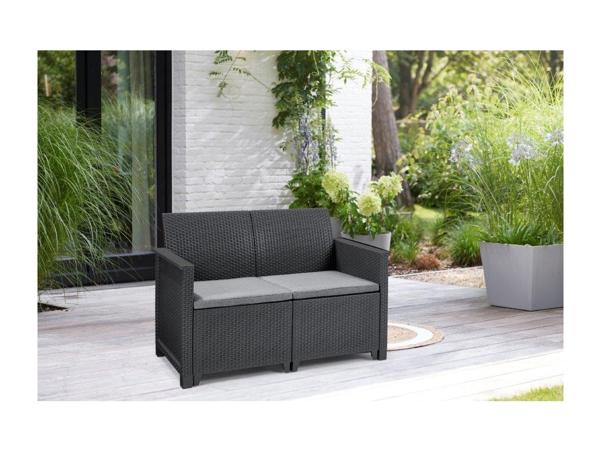 Keter Zahradní nábytek  Elodie dvousedadlová pohovka grafitová