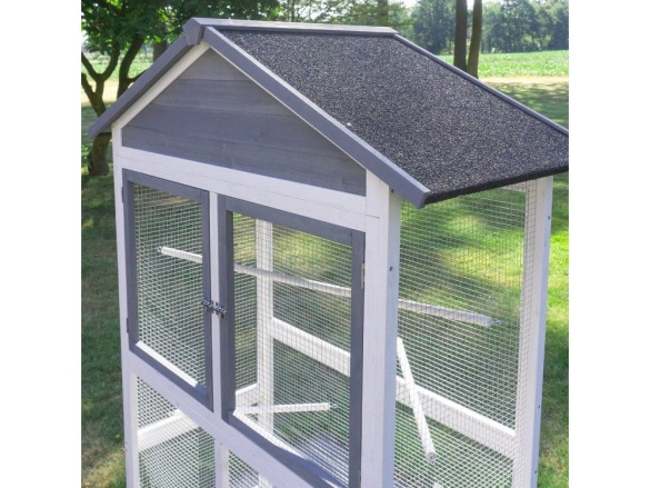 Scobax Voliéra pro ptáky - velikost XL - šedá, 122 x 58 x 177 cm