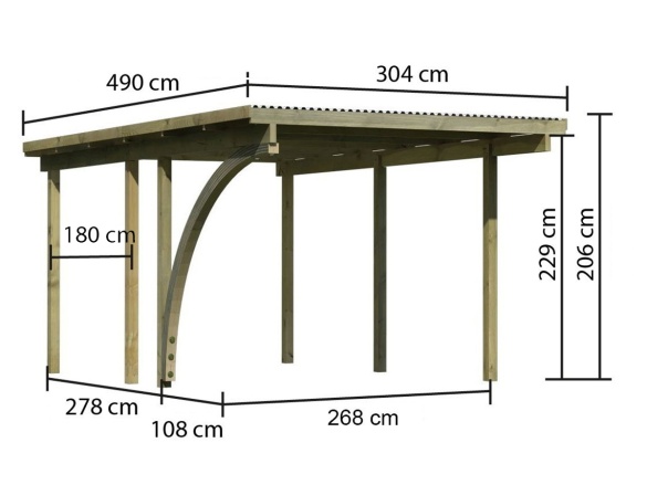 Přístřešek na auto Karibu ECO B
