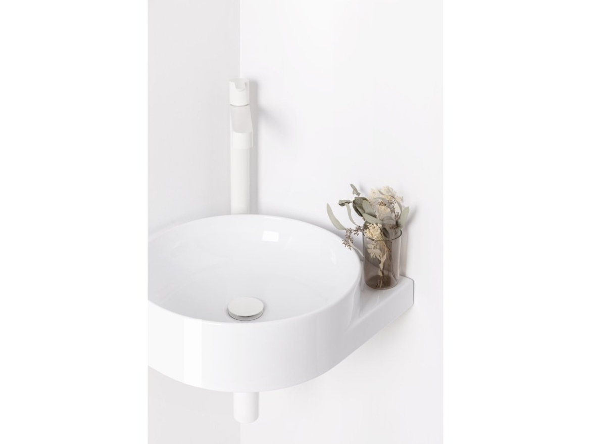 Ravak Umývadlo Yard 45 C, s otvorom pre batériu, bez prepadu, biela matná