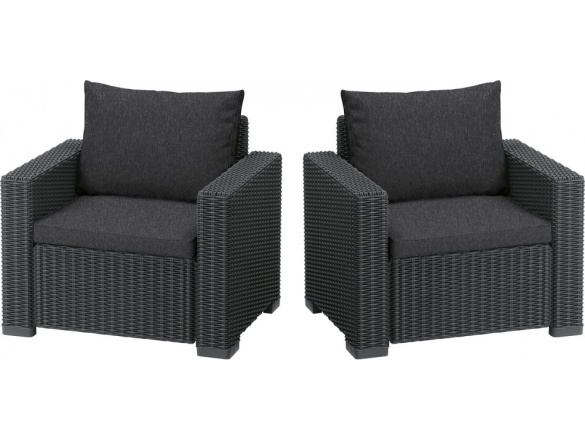 Keter Zahradní křesla  California Mix&Match Chair - 83 x 68 x 72 cm - 2ks - grafitová