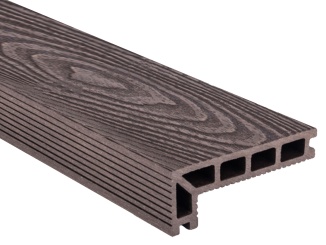 Terasové dosky G21 –  Terasová doska zakončovacia 2,5 x 14,8 x 400 cm, Dark Wood, WPC