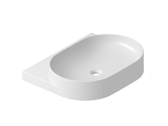 Ravak Umývadlo Yard 60, s otvorom pre batériu, bez prepadu, Smoke Grey