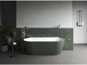 Ravak ES 080.20BLM.RB07G Vaňová batéria do podlahy pre R-box, so sprchovým setom, Black Matt