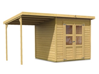 Dřevěné – KARIBU MERSEBURG 2 + hosszabbító 144 cm (68762) natúr LG1749