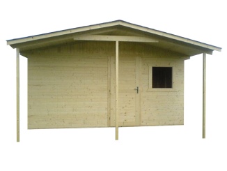 Dřevěné zahradní domky Bohemit – Bohemit Rohan 3,0 m x 4,5 m, čelní přesah