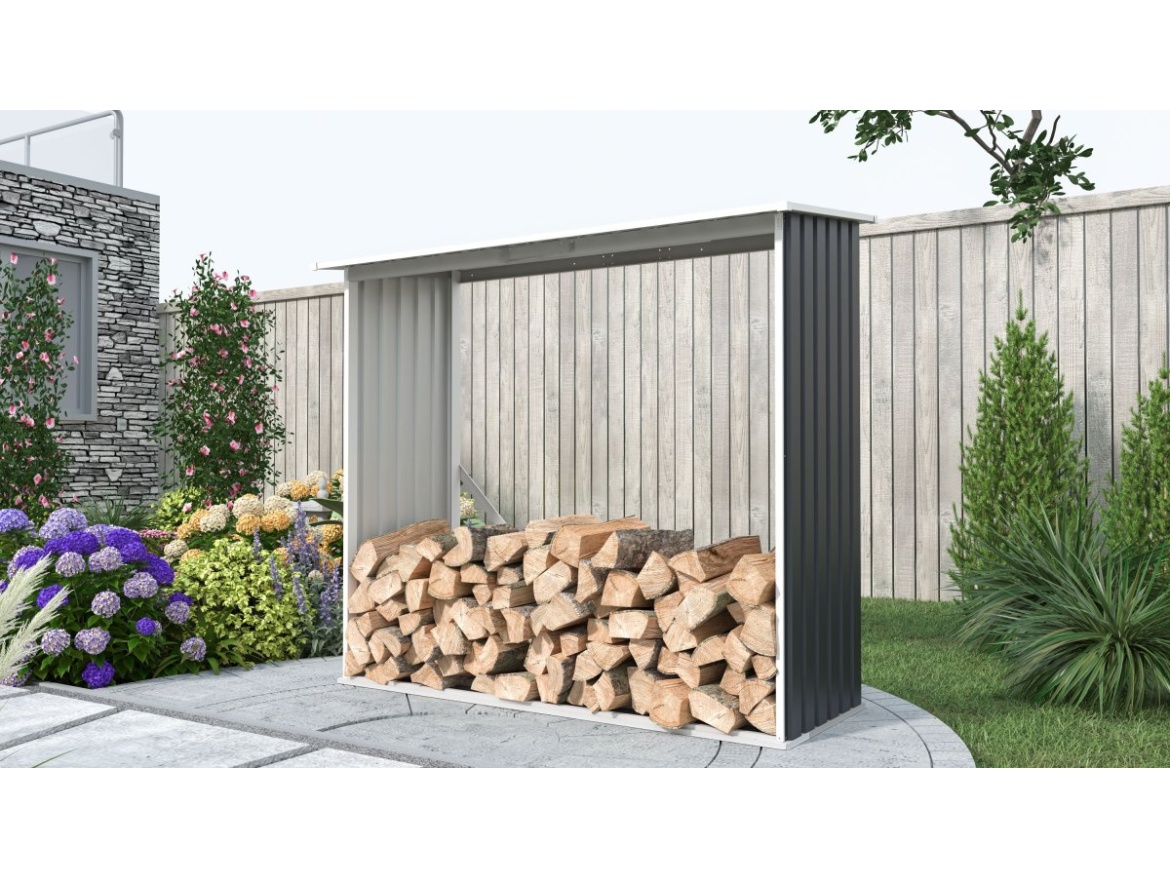 G21 Přístřešek na dřevo  WOH 136 - 182 x 75 cm, antracitový