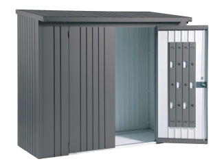 Dřevníky –  Dverný set WoodStock šedý kremeň metalíza 150 - 157x171 cm