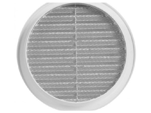 Haco Větrací mřížka kruhová, d 125 mm, se síťovinou, bílá,  0405