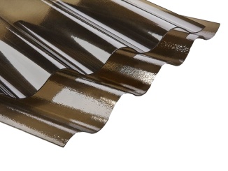 Polikarbonát –  Palram Vlnitý polykarbonát krupička bronz , 1,26 x 5 m (tl. 1,2 mm) 5000 mm