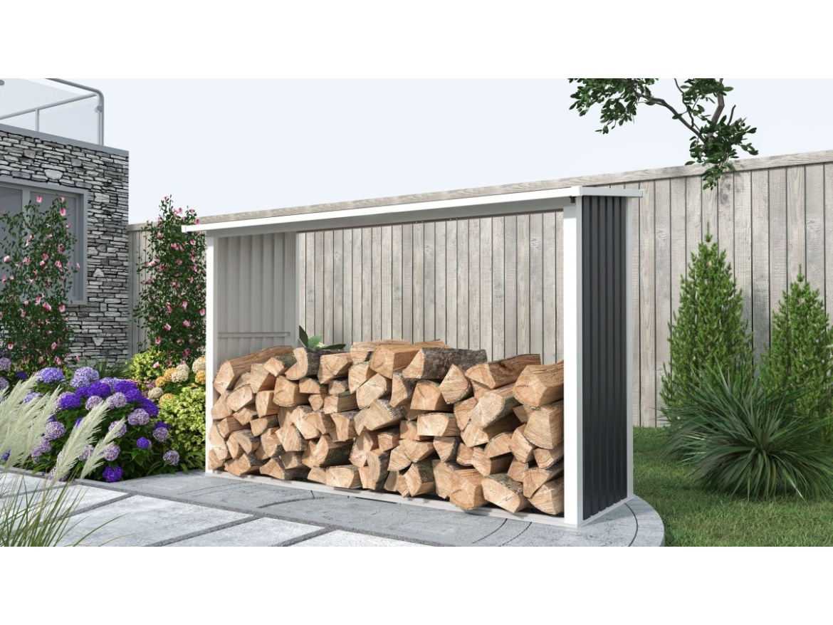 G21 Přístřešek na dřevo  WOH 335 - 242 x 89 cm, antracitový