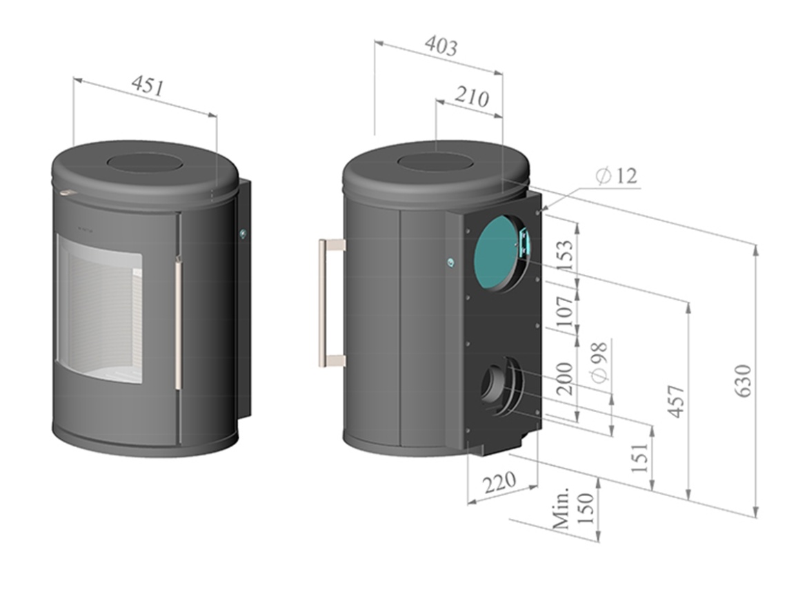 Závěsná krbová kamna Morsø 6870 5,8 kW
