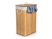 G21 Koš na prádlo  72 l, bambusový s bílým košem