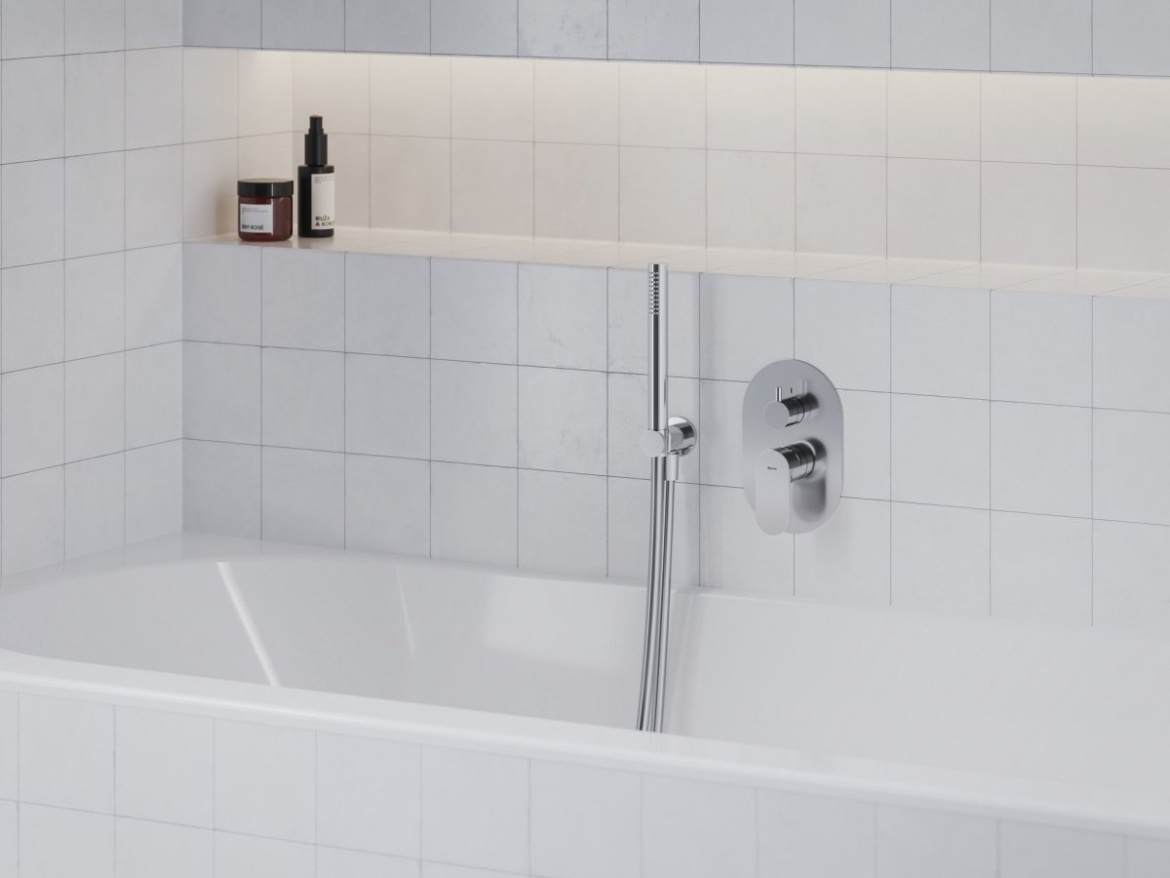 Ravak EL 065.00CR.O2.RB07E Podomítková baterie 2-cestná bez tělesa, Chrome