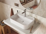 Ravak Umývadlová pileta pevná keramická Flat, Smoke Grey