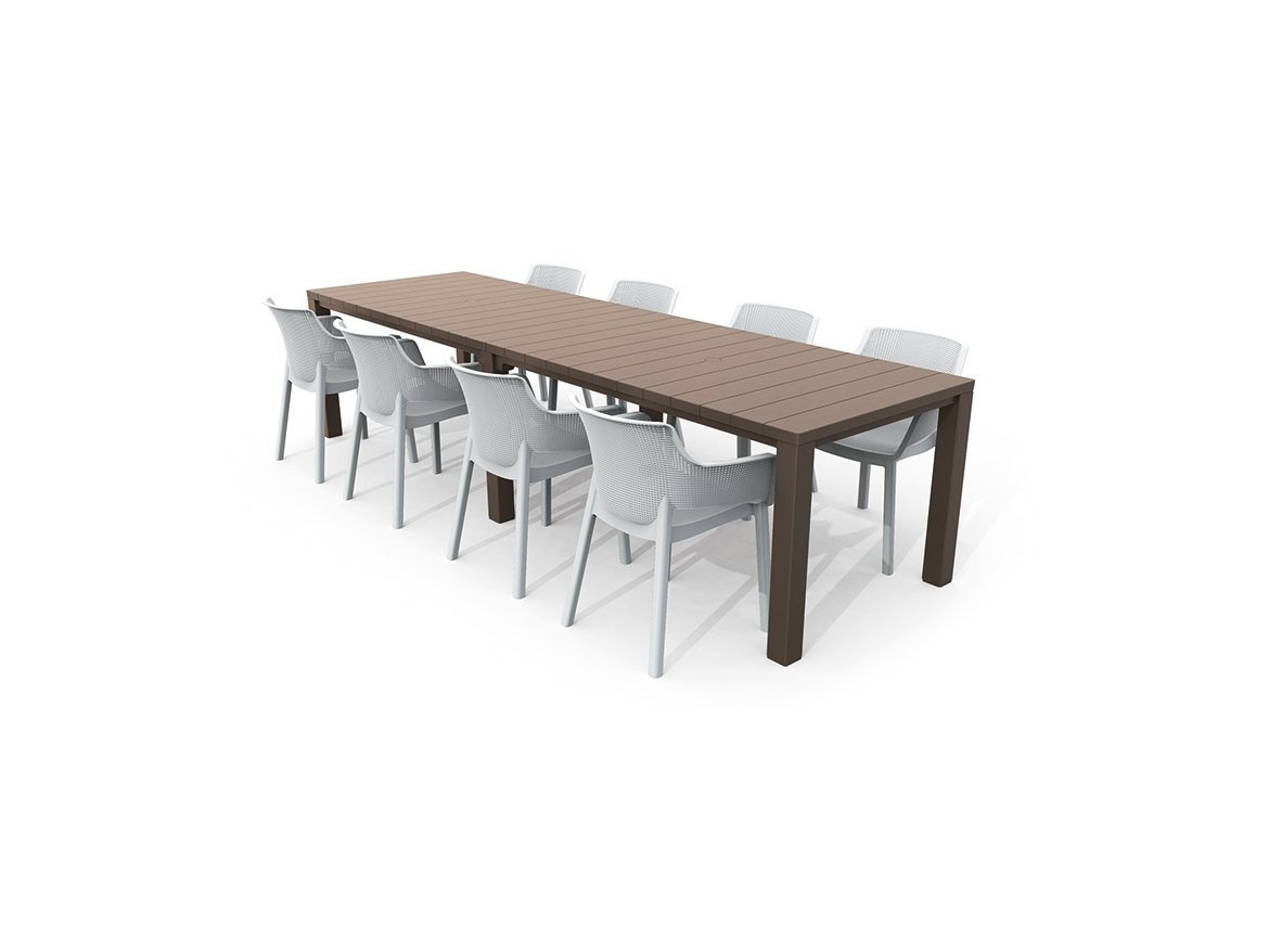 Keter Jídelní stůl  JULIE DOUBLE - 295 x 90 x 74,5 / 147,5 x 180 x 74,5 - cappuccino