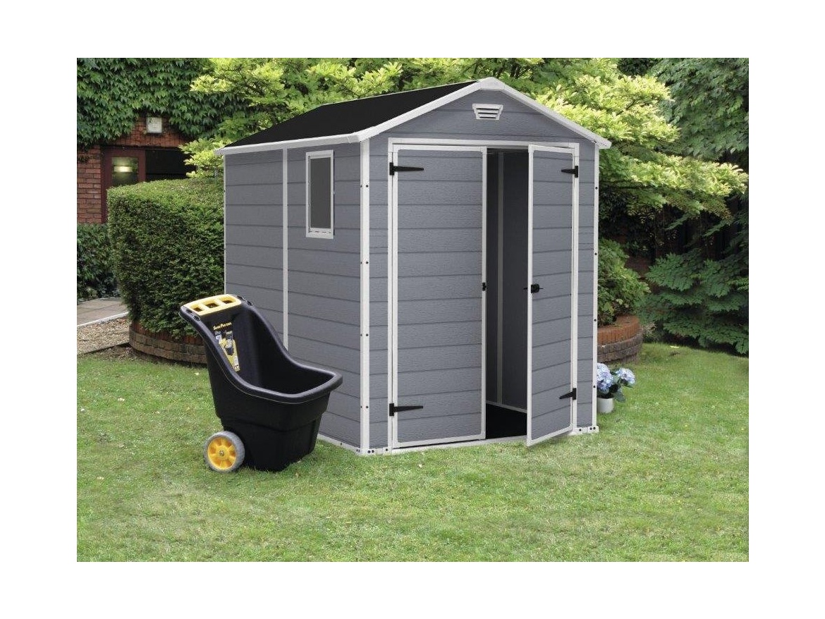 Keter Zahradní domek  MANOR 6 x 8 DD šedý / bílý, s podlahou, poškozený obal