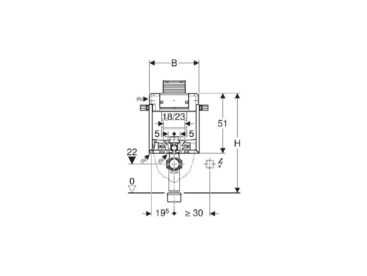 Geberit Instalační modul KOMBIFIX pro závěsné WC, výška 82 cm,  110.000.00.1