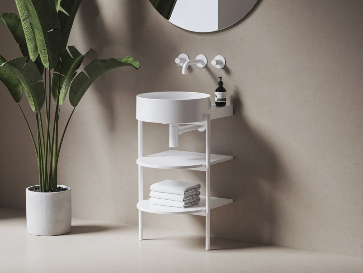 Ravak Umyvadlo Yard 40, bez otvoru pro baterii, bez přepadu, černá matná