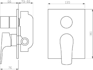 Podomítkové –  Novaservis Sprchová/vanová baterie Titania Nice, chrom, podomítková, bez příslušenství,  97050R,0