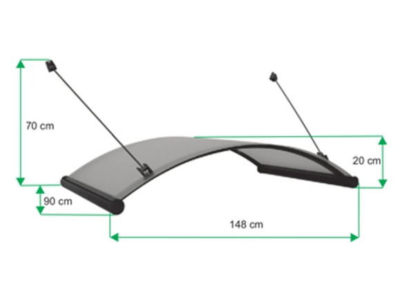 Vchodová strieška Gutta Rondo Glass