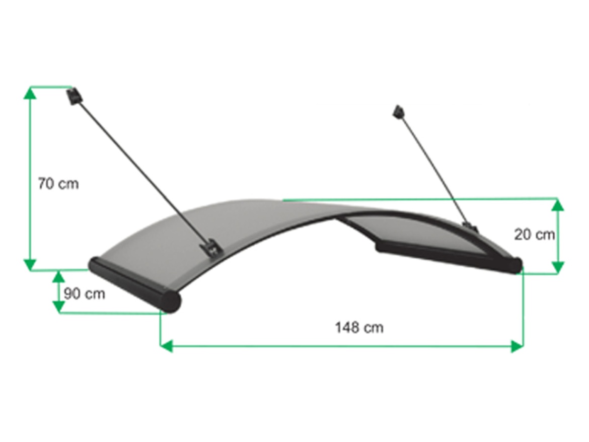Vchodová stříška Gutta Rondo Glass
