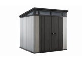 Plastový záhradný domček Keter Zahradní domek  Artisan 7x7 grafitový/šedý, s podlahou