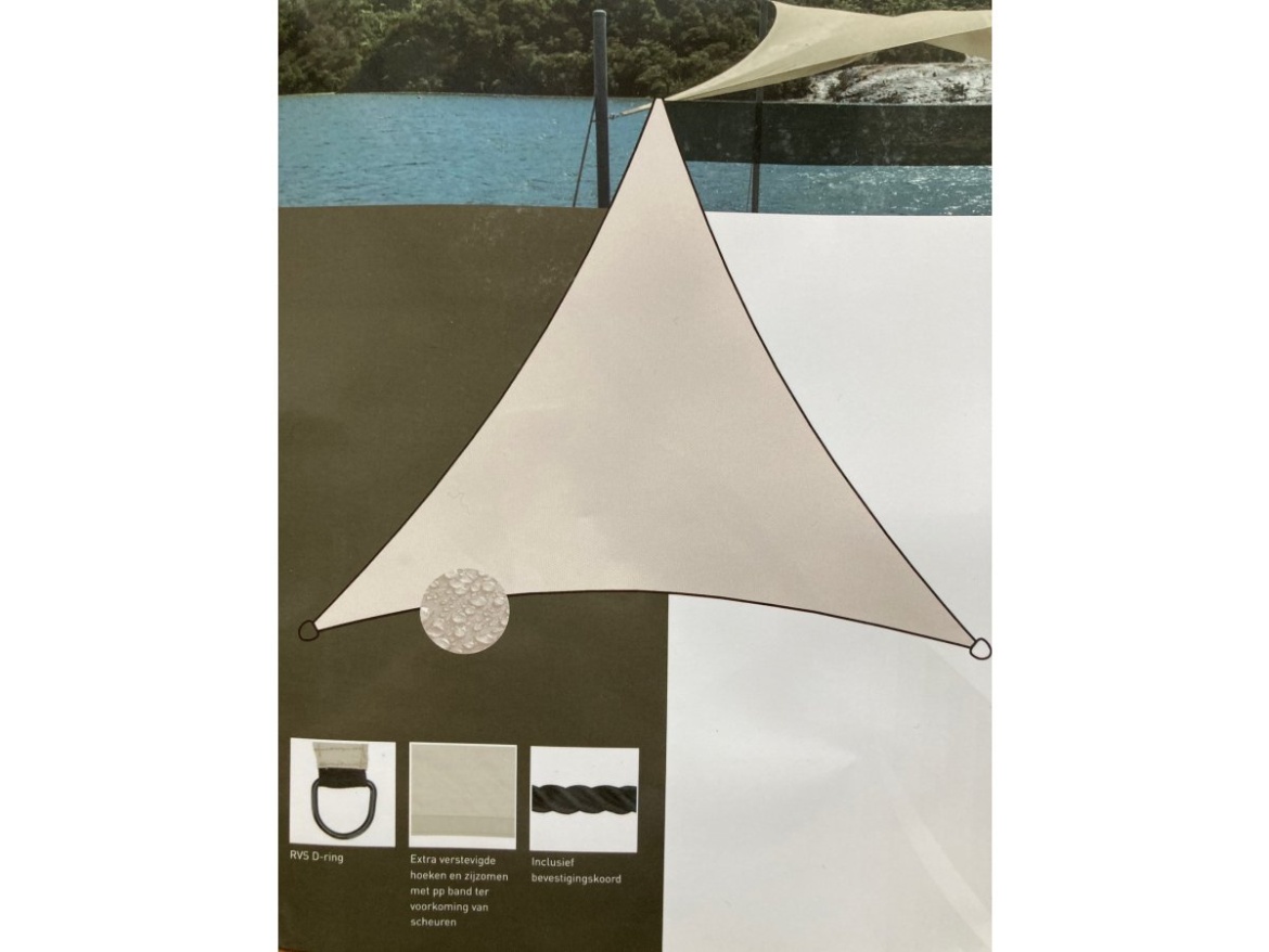 Stínící plachta LIVIGNO trojúhelníková béžová 3,6x3,6x3,6m