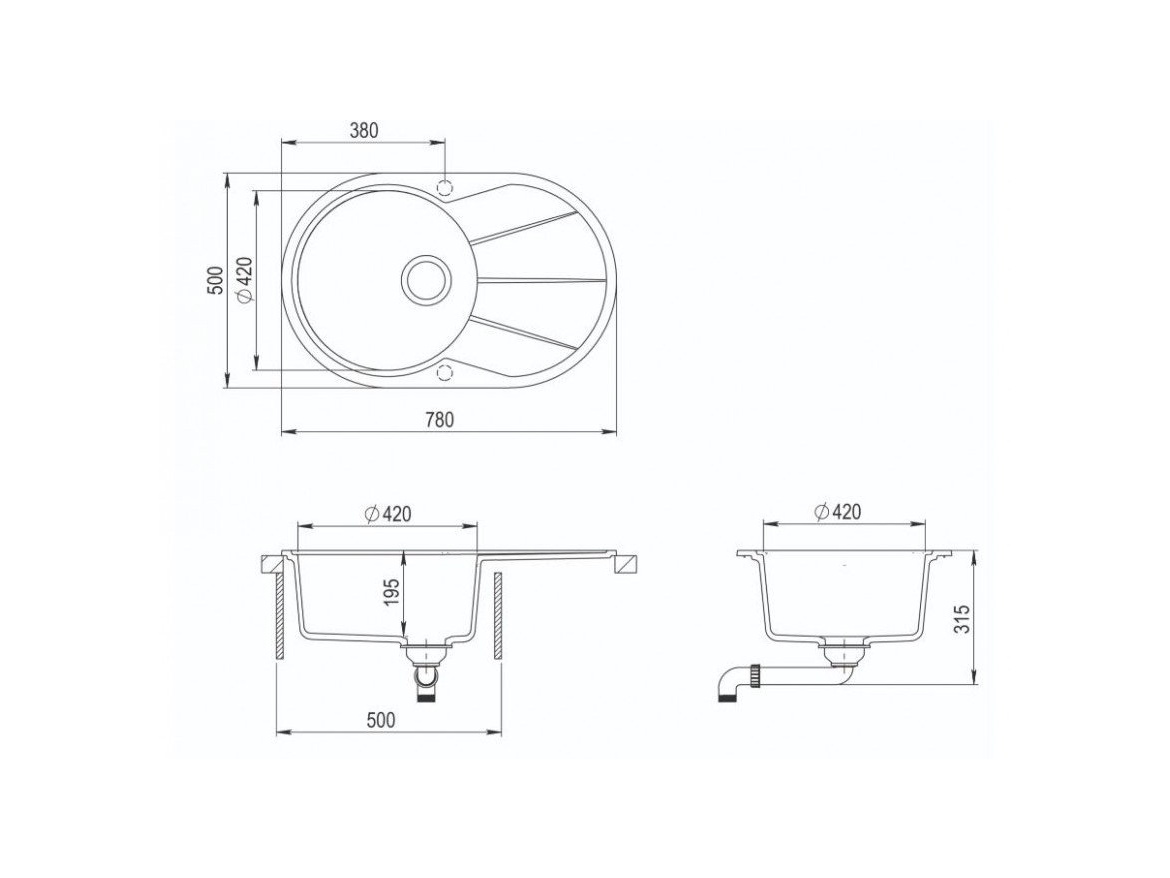 Kuchyňské dřezy Helika Clarus 780.0E