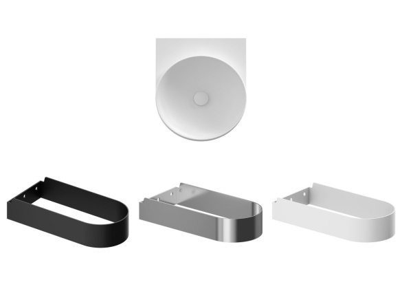 Ravak Umyvadlo Yard 40, bez otvoru pro baterii, bez přepadu, černá matná