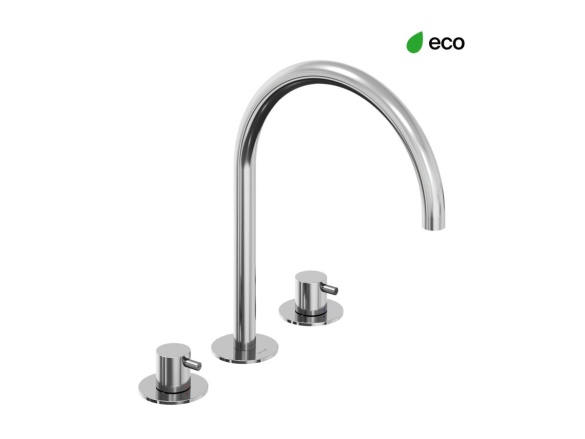 Ravak ES 018.60GLB Umyvadlová stojánková 3-otvorová baterie 270 mm bez výpusti, zlato kartáčované