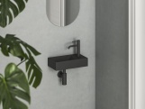 Ravak Umývátko Veda Wall 40 L, s otvorem pro baterii, bez přepadu, černá matná