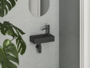 Ravak Umývátko Veda Wall 40 P, s otvorem pro baterii, bez přepadu, bílá matná