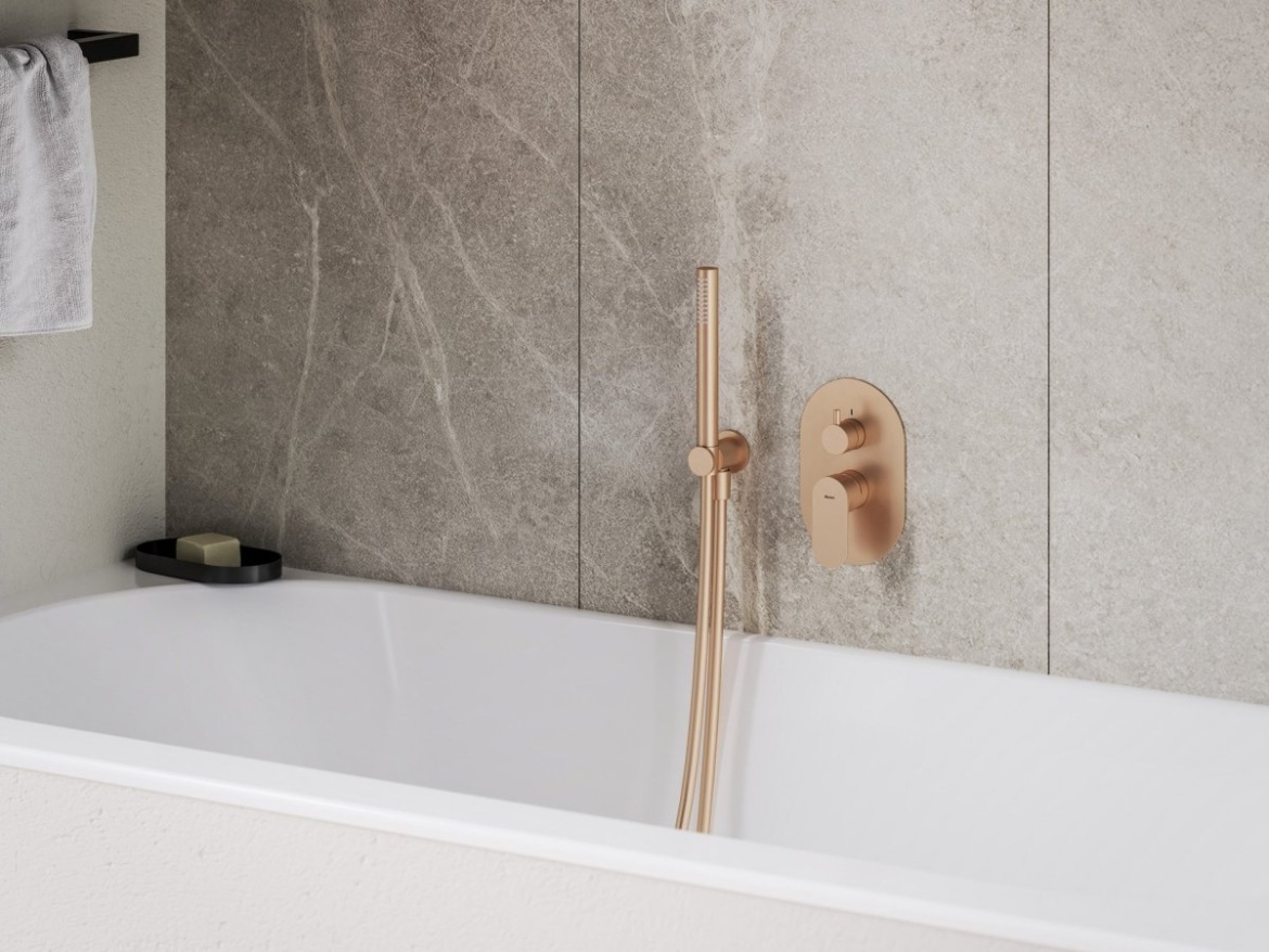 Ravak EL 065.60RGB.O2.RB07E Podomítková baterie 2-cestná bez tělesa, Rose Gold Brushed