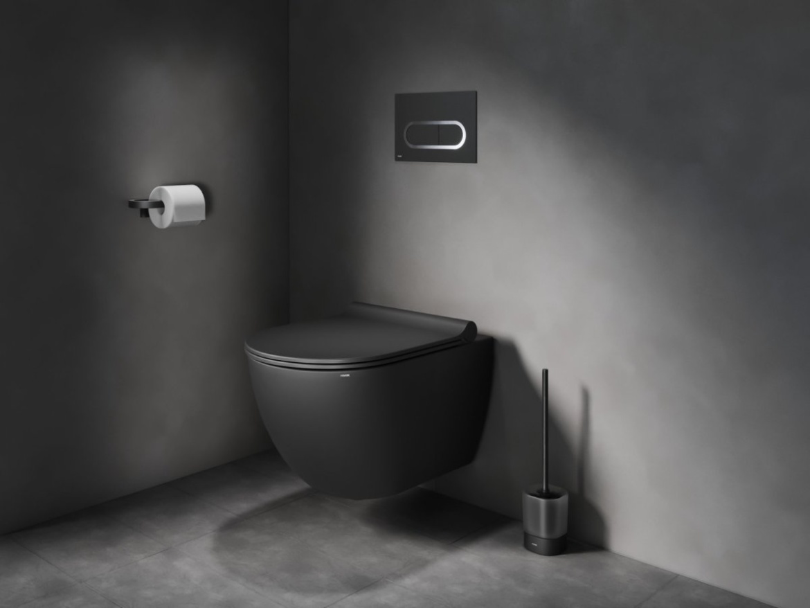 Ravak CR II 411.20GB WC štětka s nádobkou, grafit kartáčovaný