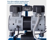 Ultra tichý bezolejový dvouválcový kompresor 6 l Scheppach HC 08 Si