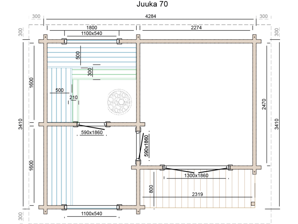 Sauna Tuindeco Juuka 70