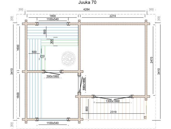 Sauna Tuindeco Juuka 70