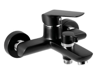 Vodovodní baterie – Novaservis Vanová baterie Nobless Tina 150 mm, černá/mat, nástěnná, bez příslušenství, 38020/1,5