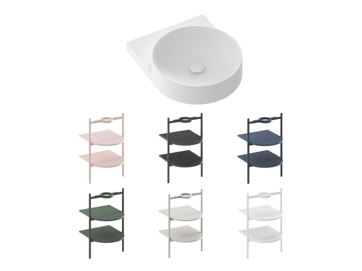 Ravak Umyvadlo Yard 40, s otvorem pro baterii, bez přepadu, Deepsea Blue