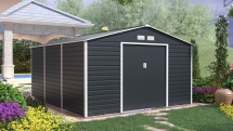 Plechový zahradní domek G21 GAH 1300 - 340 x 382 cm, antracitový
