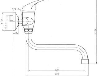 Vodovodné batérie – Novaservis Umyvadlová baterie Titania Iris 100 mm, chrom, nástěnná, 92074/T,0
