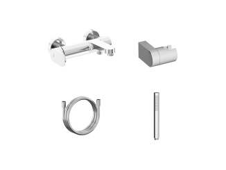 Vanové –  Ravak EL 022.00CR.+S Vanová nástěnná baterie se sprchovým setem, Chrome