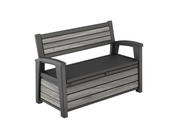 Keter Zahradní lavice Keter Deco Bench 227L - 133x61x89 cm - storm grey / šedá