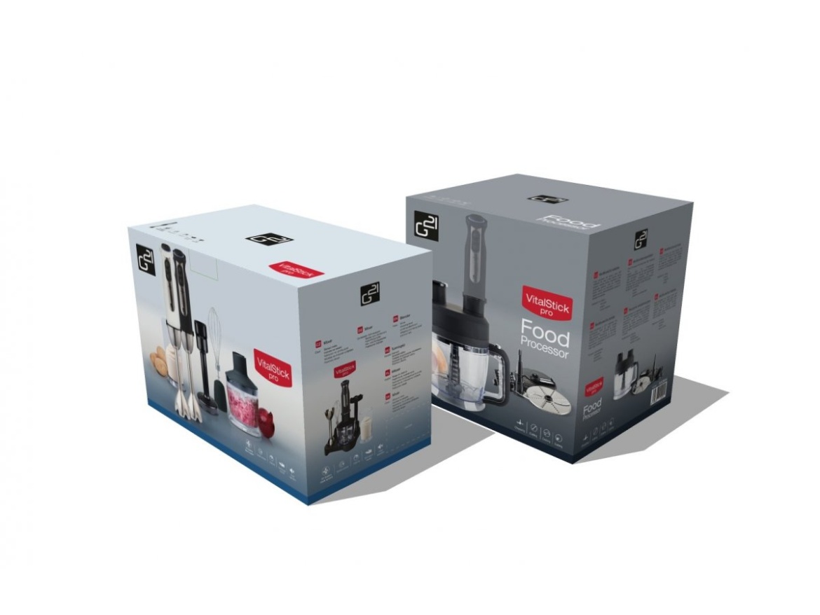 G21 Set  mixér VitalStick Pro 1000 W s Food Processorem, Black