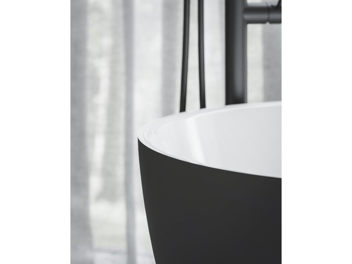 Ravak Vana Freedom O Tec 170x77 volně stojící, Smoke Grey/bílá, krytka odtoku bílá/černá/chrom