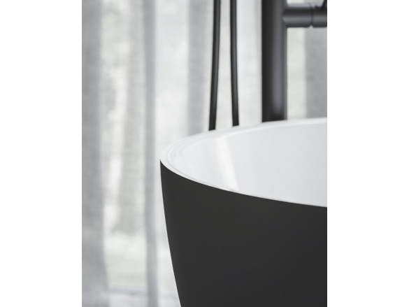 Ravak Vana Freedom O Tec 170x77 volně stojící, Smoke Grey/bílá, krytka odtoku bílá/černá/chrom