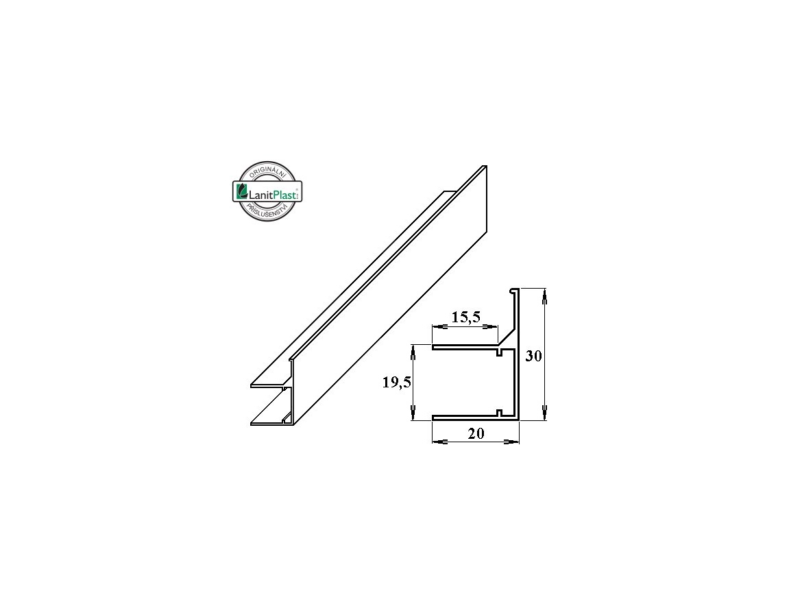 Ukončovací lišta Brett Martin AL-U s okapničkou 16 mm